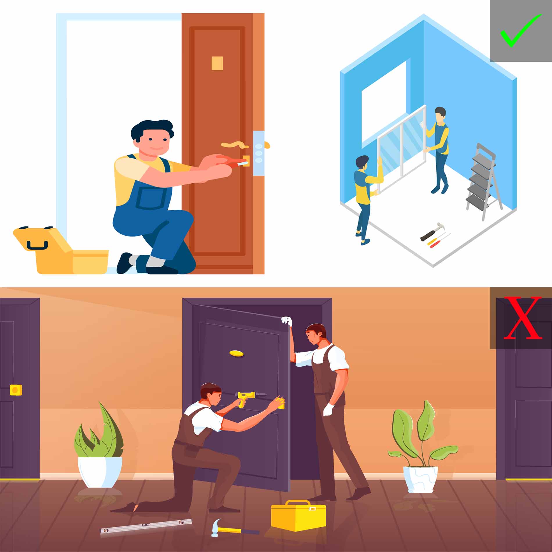 aider les déménageurs lors de la transportation des grands meubles